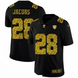 Las Vegas Raiders 28 Josh Jacobs Leopard Print Fashion Vapor Limited NFL Jersey Black
