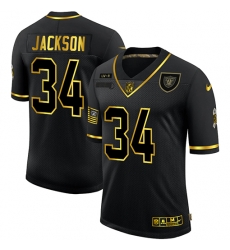 Las Vegas Raiders 34 Bo Jackson Black Gold 2020 Salute To Service Limited Jersey