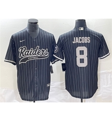 Las Vegas Raiders 8 Josh Jacobs Black Cool Base Stitched Baseball Jerseys