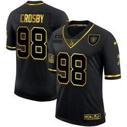 Las Vegas Raiders 98 Maxx Crosby Black Gold 2020 Salute To Service Limited Jersey