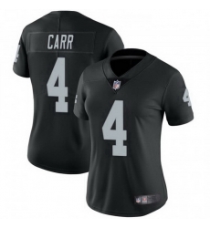 Women's Las Vegas Raiders 4 Derek Carr Black Vapor Untouchable Limited Jersey