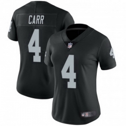 Women's Las Vegas Raiders 4 Derek Carr Black Vapor Untouchable Limited Jersey