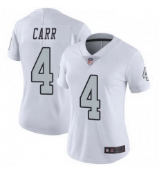 Women's Las Vegas Raiders 4 Derek Carr White Color Rush Limited Jersey