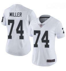 Women's Las Vegas Raiders #74 Kolton Miller White Stitched Football Vapor Untouchable Limited Jersey