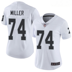 Women's Las Vegas Raiders #74 Kolton Miller White Stitched Football Vapor Untouchable Limited Jersey