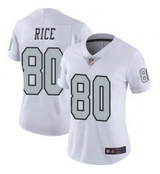 Women's Las Vegas Raiders 80 Jerry Rice White Color Rush Limited Jersey
