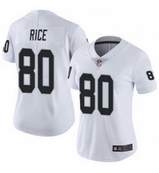 Women's Las Vegas Raiders 80 Jerry Rice White Vapor Untouchabel Limited Jersey