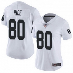 Women's Las Vegas Raiders 80 Jerry Rice White Vapor Untouchabel Limited Jersey