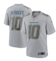 Los Angeles Chargers 10 Justin Herbert Grey Atmosphere Fashion Stitched Game Jersey