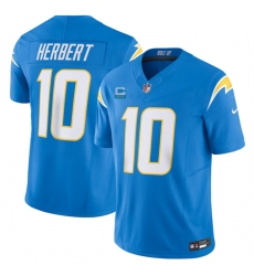 Los Angeles Chargers 10 Justin Herbert Light Blue 2023 F U S E With 3 Star C Patch Vapor Untouchable Limited Stitched Jersey