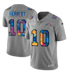 Los Angeles Chargers 10 Justin Herbert Multi Color 2020 NFL Crucial Catch NFL jersey Greyheather