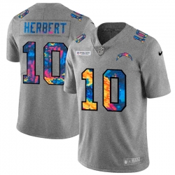 Los Angeles Chargers 10 Justin Herbert Multi Color 2020 NFL Crucial Catch NFL jersey Greyheather