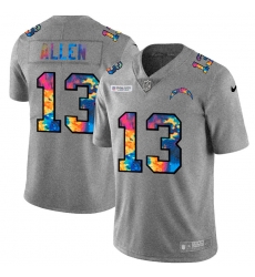 Los Angeles Chargers 13 Keenan Allen Multi Color 2020 NFL Crucial Catch NFL jersey Greyheather