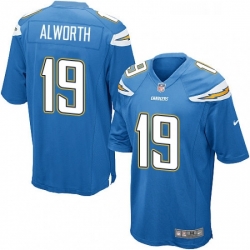 Los Angeles Chargers 19 Lance Alworth Game Electric Blue Alternate NFL Jersey