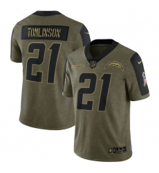 Los Angeles Chargers 21 LaDainian Tomlinson Olive 2021 Salute To Service Retired Player Limited Jersey