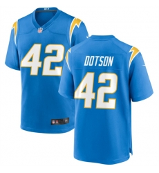 Los Angeles Chargers 42 Elijah Dotson Blue Stitched Game Jersey Los Angeles Chargers 42 Elijah Dotson Blue Stitched Game Jersey