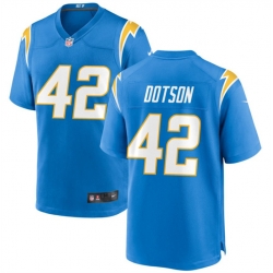 Los Angeles Chargers 42 Elijah Dotson Blue Stitched Game Jersey