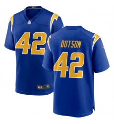 Los Angeles Chargers 42 Elijah Dotson Royal Stitched Game Jersey