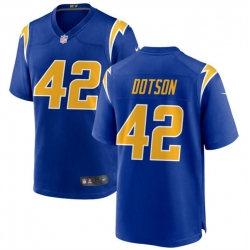 Los Angeles Chargers 42 Elijah Dotson Royal Stitched Game Jersey