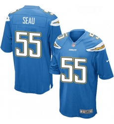 Los Angeles Chargers 55 Junior Seau Game Electric Blue Alternate NFL Jersey Los Angeles Chargers 55 Junior Seau Game Electric Blue Alternate NFL Jersey