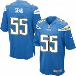 Los Angeles Chargers 55 Junior Seau Game Electric Blue Alternate NFL Jersey