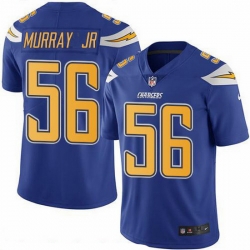 Los Angeles Chargers 56 Kenneth Murray Jr Electric Blue Stitched NFL Limited Rush Jersey
