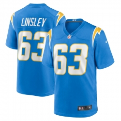 Los Angeles Chargers 63 Corey Linsley Powder Blue Vapor Limited Player Jersey