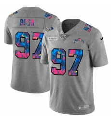Los Angeles Chargers 97 Joey Bosa Multi Color 2020 NFL Crucial Catch NFL jersey Greyheather