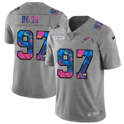 Los Angeles Chargers 97 Joey Bosa Multi Color 2020 NFL Crucial Catch NFL jersey Greyheather