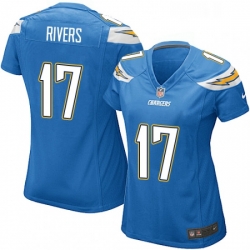 Women's Los Angeles Chargers 17 Philip Rivers Game Electric Blue Alternate NFL Jersey