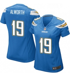 Women's Los Angeles Chargers 19 Lance Alworth Game Electric Blue Alternate NFL Jersey