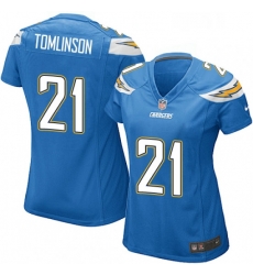Women's Los Angeles Chargers 21 LaDainian Tomlinson Game Electric Blue Alternate NFL Jersey