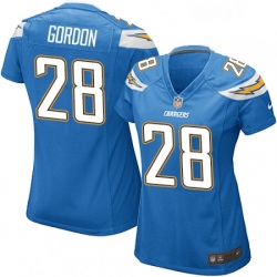 Women's Los Angeles Chargers 28 Melvin Gordon Game Electric Blue Alternate NFL Jersey