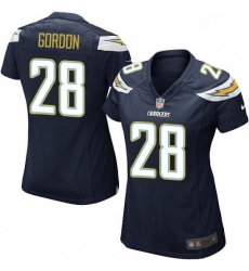 Women's Los Angeles Chargers 28 Melvin Gordon Game Navy Blue Team Color NFL Jersey