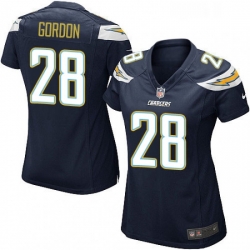 Women's Los Angeles Chargers 28 Melvin Gordon Game Navy Blue Team Color NFL Jersey