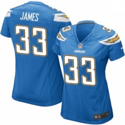 Women's Los Angeles Chargers 33 Derwin James Game Electric Blue Alternate NFL Jersey