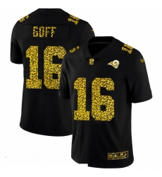 Los Angeles Rams 16 Jared Goff Black Leopard Print Fashion Vapor Limited NFL jersey