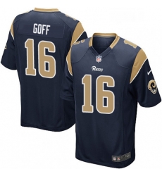 Los Angeles Rams 16 Jared Goff Game Navy Blue Team Color NFL Jersey