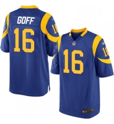 Los Angeles Rams 16 Jared Goff Game Royal Blue Alternate NFL Jersey