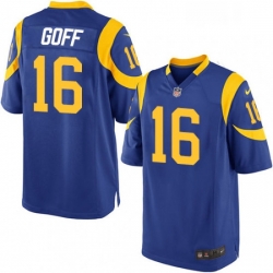 Los Angeles Rams 16 Jared Goff Game Royal Blue Alternate NFL Jersey