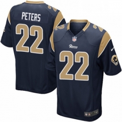 Los Angeles Rams 22 Marcus Peters Game Navy Blue Team Color NFL Jersey