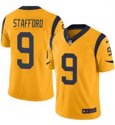 Los Angeles Rams 9 Matthew Stafford Gold Stitched NFL Limited Rush Jersey