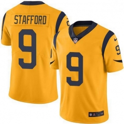Los Angeles Rams 9 Matthew Stafford Gold Stitched NFL Limited Rush Jersey