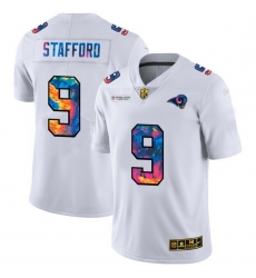 Los Angeles Rams 9 Matthew Stafford White Multi Color 2020 NFL Crucial Catch Limited NFL Jersey