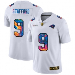 Los Angeles Rams 9 Matthew Stafford White Multi Color 2020 NFL Crucial Catch Limited NFL Jersey