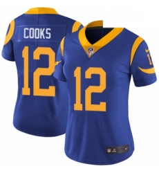 Women's Los Angeles Rams 12 Brandin Cooks Royal Blue Alternate Vapor Untouchable Limited Player NFL Jersey