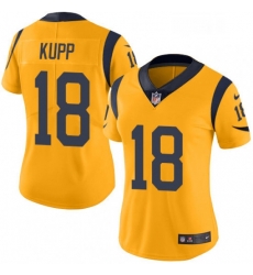 Women's Los Angeles Rams 18 Cooper Kupp Limited Gold Rush Vapor Untouchable NFL Jersey