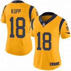 Women's Los Angeles Rams 18 Cooper Kupp Limited Gold Rush Vapor Untouchable NFL Jersey
