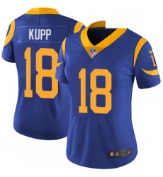 Women's Los Angeles Rams 18 Cooper Kupp Royal Blue Alternate Vapor Untouchable Limited Player NFL Jersey