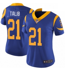 Women's Los Angeles Rams 21 Aqib Talib Royal Blue Alternate Vapor Untouchable Limited Player NFL Jersey